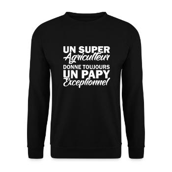 un super agriculteur donne un papy exceptionnel - Sweat-shirt Unisexe - noir - Devant - Alina (178cm) & Michal (187cm)