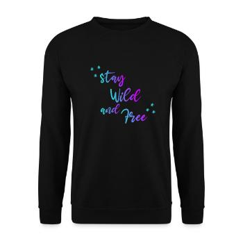 WILD FREE GRADIENT BLUE PURPLE - Unisex Sweatshirt - black - Front - Alina (178cm) & Michal (187cm)