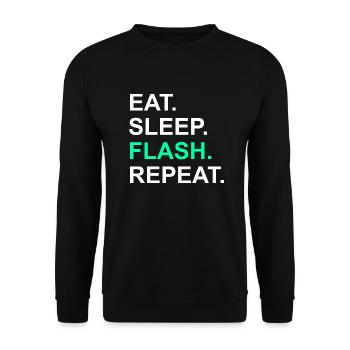 Eat Sleep Flash Repeat Boulder Bouldern Escalade - Sweat-shirt Unisexe - noir - Devant - Alina (178cm) & Michal (187cm)