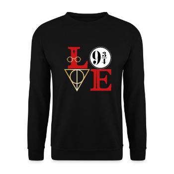Love 9 3/4 - Unisex Sweatshirt - black - Front - Alina (178cm) & Michal (187cm)