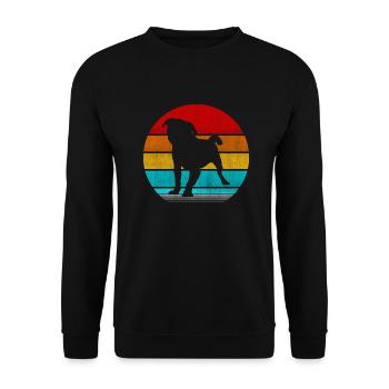 Mops - Unisex Pullover - Schwarz - Vorne - Alina (178cm) & Michal (187cm)