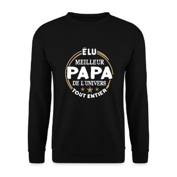 Élu meilleur papa de l'univers fête des pères - Sweat-shirt Unisexe - noir - Devant - Alina (178cm) & Michal (187cm)