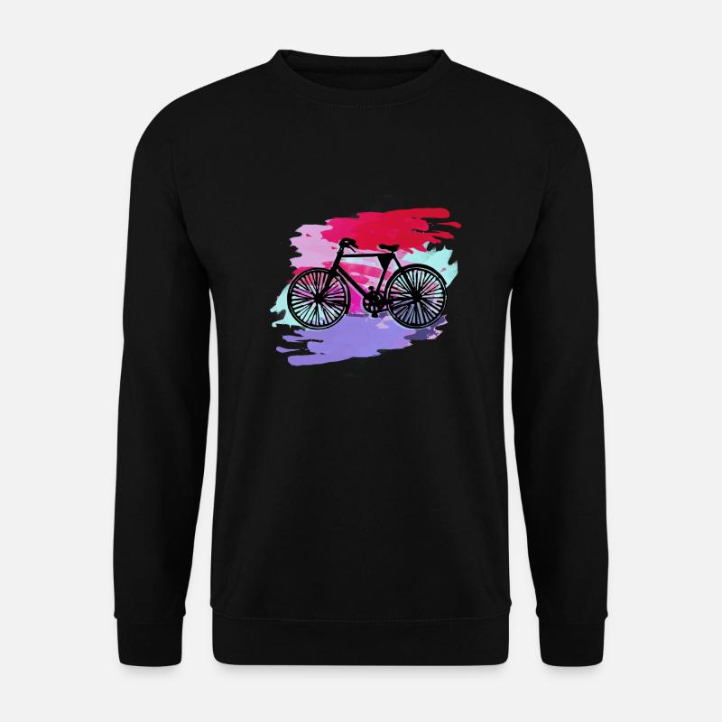 Fahrrad,bunt, malerei, klecks, illustration, pink, - Unisex Pullover - Schwarz