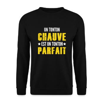 un tonton chauve est un tonton parfait - Sweat-shirt Unisexe - noir - Devant - Alina (178cm) & Michal (187cm)