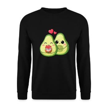 Avocado Trend 2021 - Love Love Couple - Sweat-shirt Unisexe - noir - Devant - Alina (178cm) & Michal (187cm)