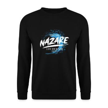 SURFING NAZARE LIFE OR DEATH - Unisex Sweatshirt - black - Front - Alina (178cm) & Michal (187cm)