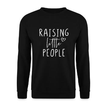 Raising little people - Unisex Sweatshirt - black - Front - Alina (178cm) & Michal (187cm)