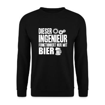 Lustiger Ingenieur Spruch - Engineer Geschenk - Unisex Pullover - Schwarz - Vorne - Alina (178cm) & Michal (187cm)