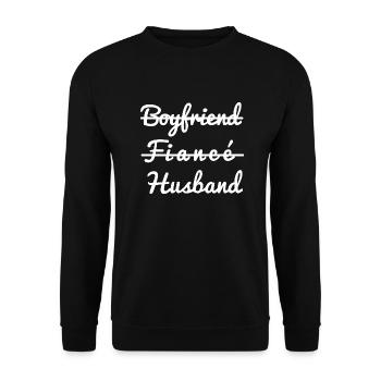 husband boyfriend verlobt - Unisex Pullover - Schwarz - Vorne - Alina (178cm) & Michal (187cm)