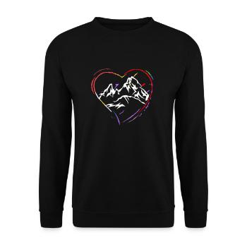 I Love Berg Watzmann - big colorful heart - Unisex Sweatshirt - black - Front - Alina (178cm) & Michal (187cm)