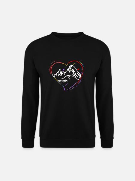 I Love Berg Watzmann - großes buntes Herz - Unisex Pullover - Schwarz