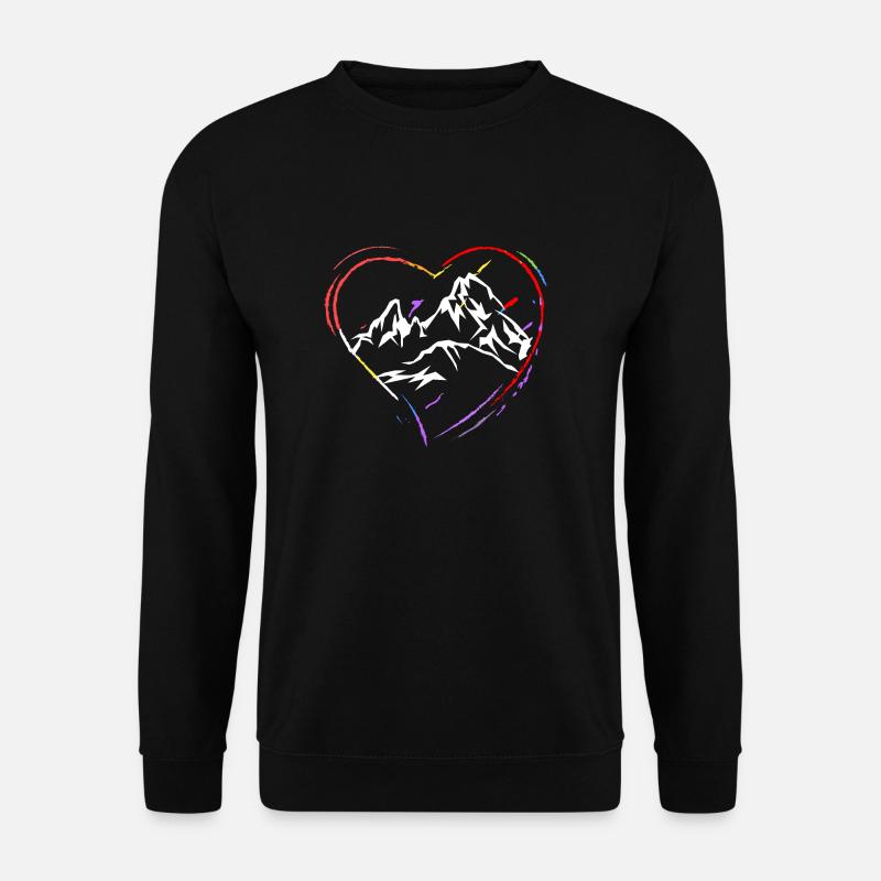 I Love Berg Watzmann - großes buntes Herz - Unisex Pullover - Schwarz