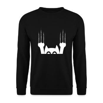Cat Pets Gift Animals Love Saying - Unisex Sweatshirt - black - Front - Alina (178cm) & Michal (187cm)