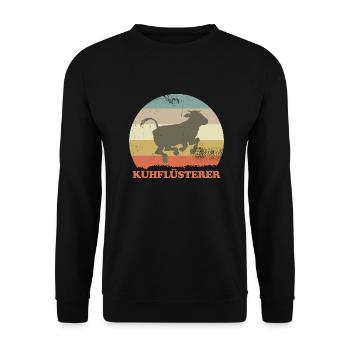 Kuhflüsterer Landwirt Viehwirt Bauer - Unisex Pullover - Schwarz - Vorne - Alina (178cm) & Michal (187cm)