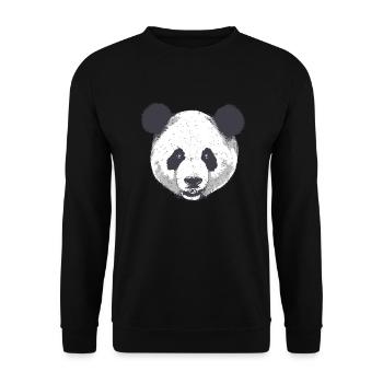 Panda tête ours cool doux réaliste illustration - Sweat-shirt Unisexe - noir - Devant - Alina (178cm) & Michal (187cm)