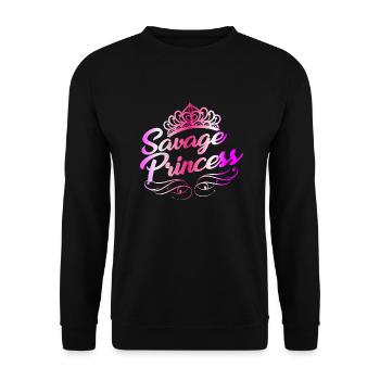 SAVAGE PRINCESS by The Manzanita´s - Unisex Pullover - Schwarz - Vorne - Alina (178cm) & Michal (187cm)