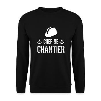 Chef de Chantier Cadeau - Sweat-shirt Unisexe - noir - Devant - Alina (178cm) & Michal (187cm)