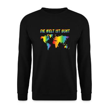 Rainbow Regenbogen Pride Homosexual Kleidung Mann - Unisex Pullover - Schwarz - Vorne - Alina (178cm) & Michal (187cm)