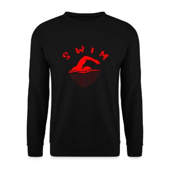 Swim Swimming - Unisex Sweatshirt - black - Front - Alina (178cm) & Michal (187cm)