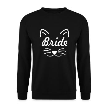 Bride cat marriage gift groom wedding - Unisex Sweatshirt - black - Front - Alina (178cm) & Michal (187cm)