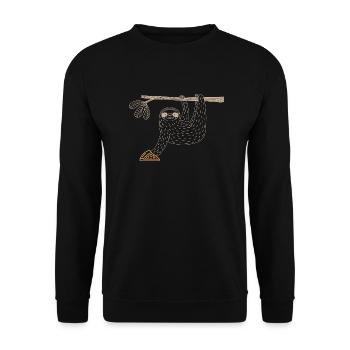 Pizza Pizzeria Pizzaliebhaber Geschenk - Unisex Pullover - Schwarz - Vorne - Alina (178cm) & Michal (187cm)