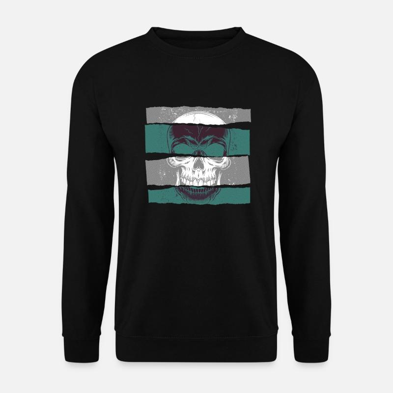 Skull green paper strip dark - Unisex Sweatshirt - black