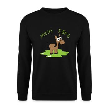 Mein Färt Pferd witziges Lustiges mit Pferden - Unisex Pullover - Schwarz - Vorne - Alina (178cm) & Michal (187cm)