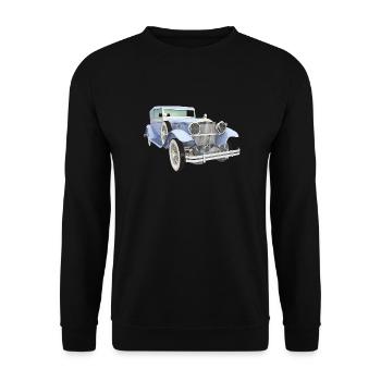 Oldtimer, Auto, KFZ - Unisex Pullover - Schwarz - Vorne - Alina (178cm) & Michal (187cm)