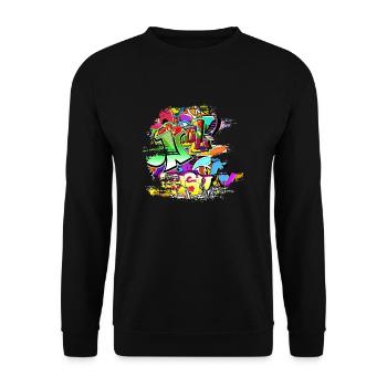 Graffiti - Unisex Pullover - Schwarz - Vorne - Alina (178cm) & Michal (187cm)