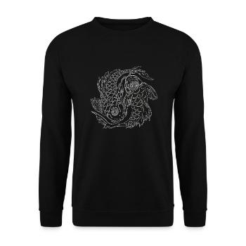 yin yang black wise k with yoga combo - Unisex Sweatshirt - black - Front - Alina (178cm) & Michal (187cm)