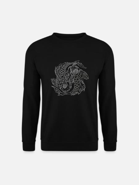 yin yang schwarz weise k mit yoga kombi - Unisex Pullover - Schwarz