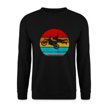 Motorrad - Unisex Pullover - Schwarz - Vorne - Alina (178cm) & Michal (187cm)