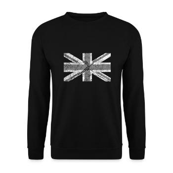 Grunge Britain Flagge - Unisex Pullover - Schwarz - Vorne - Alina (178cm) & Michal (187cm)