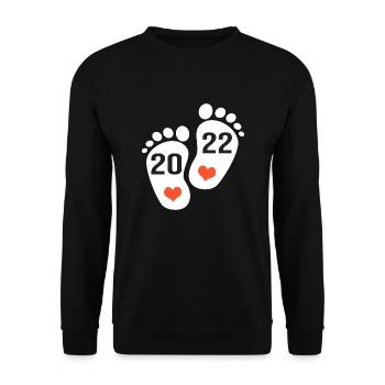 birth 2022 future dad future mom baby - Unisex Sweatshirt - black - Front - Alina (178cm) & Michal (187cm)