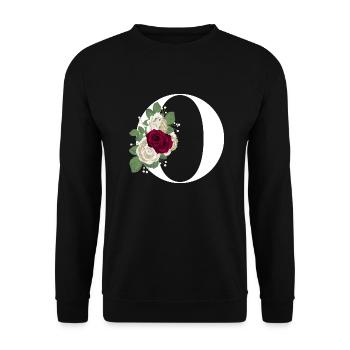 letter o flowers - Unisex Sweatshirt - black - Front - Alina (178cm) & Michal (187cm)