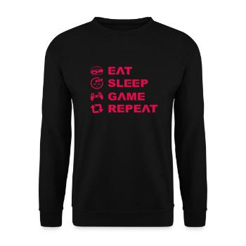 EATSLEEPGAME - Sweat-shirt Unisexe - noir - Devant - Alina (178cm) & Michal (187cm)