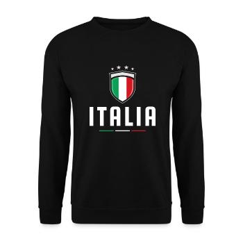 ITALIA ITALIE DRAPEAU ARMOIRIES EMBLÈME FAN CADEAU - Sweat-shirt Unisexe - noir - Devant - Alina (178cm) & Michal (187cm)