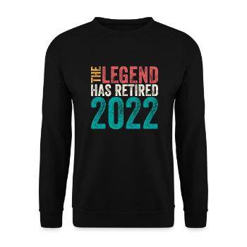 The legend is retired, retired - Unisex Sweatshirt - black - Front - Alina (178cm) & Michal (187cm)