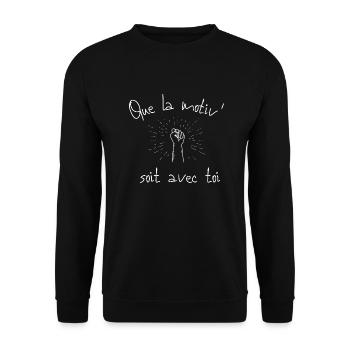 que la motiv soit avec toi - Sweat-shirt Unisexe - noir - Devant - Alina (178cm) & Michal (187cm)