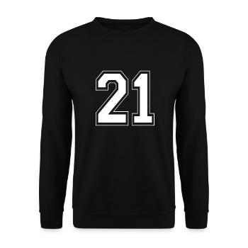 21 numéro de maillot de sport, 21 numéro de dos - Sweat-shirt Unisexe - noir - Devant - Alina (178cm) & Michal (187cm)