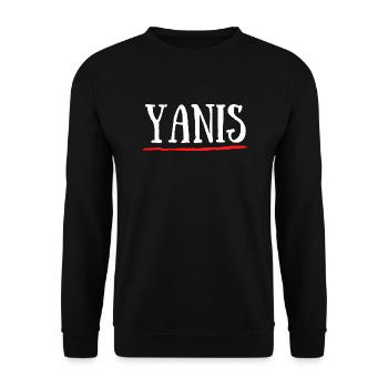 Yanis Prénom Naissance Anniversaire Cadeau - Sweat-shirt Unisexe - noir - Devant - Alina (178cm) & Michal (187cm)
