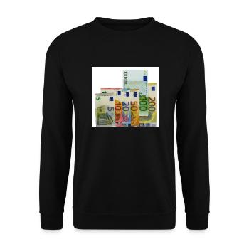euro banknotes - Unisex Pullover - Schwarz - Vorne - Alina (178cm) & Michal (187cm)