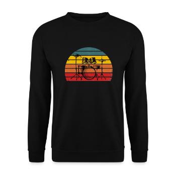 Blöde Retro Drums Vintage - Unisex Pullover - Schwarz - Vorne - Alina (178cm) & Michal (187cm)