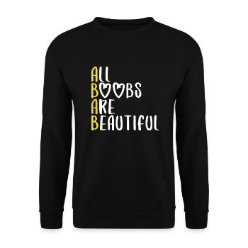 all boobs beautiful saying font funny - Unisex Sweatshirt - black - Front - Alina (178cm) & Michal (187cm)