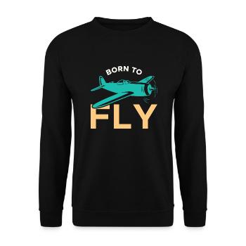 Né pour pilote d’aviation - Sweat-shirt Unisexe - noir - Devant - Alina (178cm) & Michal (187cm)