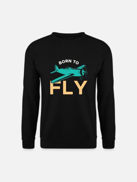 Né pour pilote d’aviation - Sweat-shirt Unisexe - noir