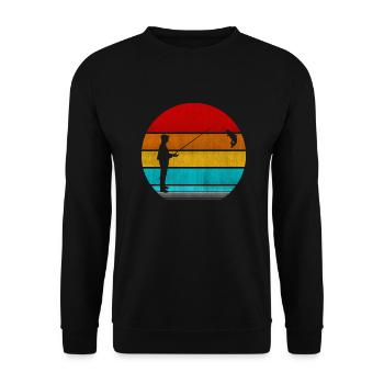 fishing - Unisex Sweatshirt - black - Front - Alina (178cm) & Michal (187cm)