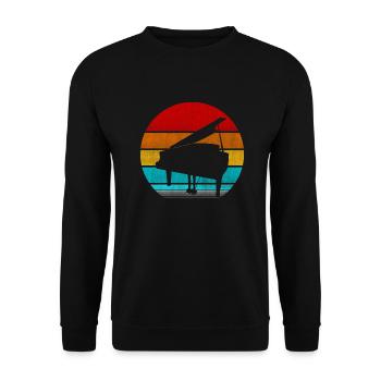 piano retro vintage - Unisex Sweatshirt - black - Front - Alina (178cm) & Michal (187cm)