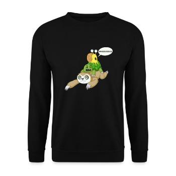 sloth snail and turtle - Unisex Sweatshirt - black - Front - Alina (178cm) & Michal (187cm)