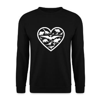 Dinosaures en Cœur Dino enfant T-Rex Ptérodactyle - Sweat-shirt Unisexe - noir - Devant - Alina (178cm) & Michal (187cm)